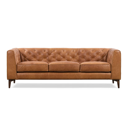 Canapé Poly &amp; Bark Essex 89 - Cuir italien véritable pleine fleur