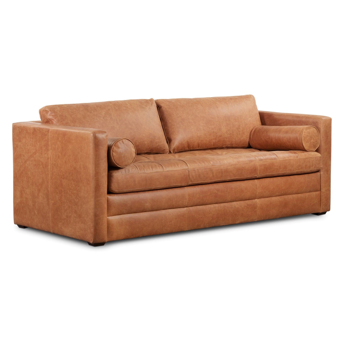 Canapé-lit convertible en cuir pleine fleur Napa 82 de Poly &amp; Bark