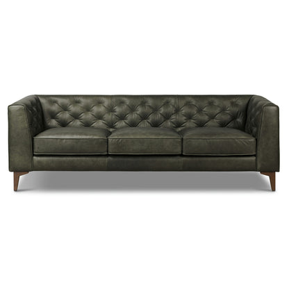 Canapé Poly &amp; Bark Essex 89 - Cuir italien véritable pleine fleur