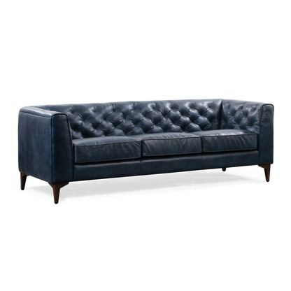 Canapé Poly &amp; Bark Essex 89 - Cuir italien véritable pleine fleur