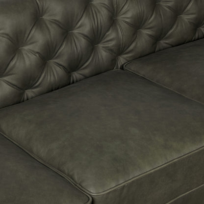 Canapé Poly &amp; Bark Essex 89 - Cuir italien véritable pleine fleur