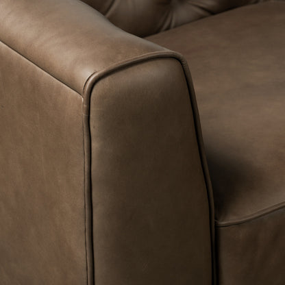 Canapé Poly &amp; Bark Essex 89 - Cuir italien véritable pleine fleur