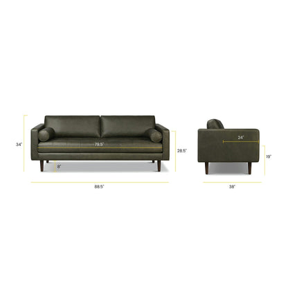 Canapé Napa 88,5 en Poly &amp; Bark - Cuir italien véritable