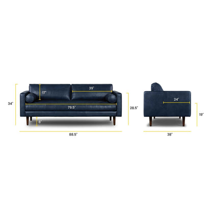 Canapé Napa 88,5 en Poly &amp; Bark - Cuir italien véritable