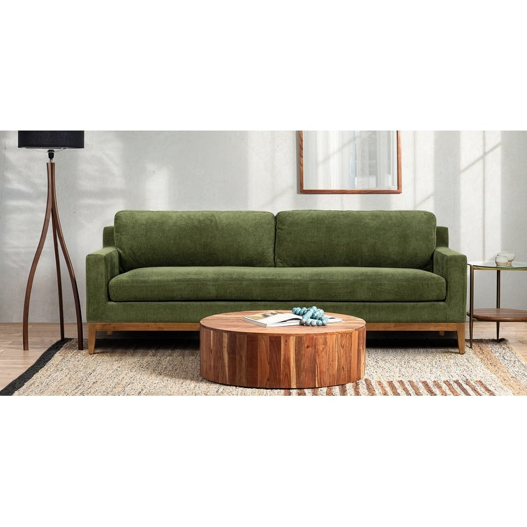 Canapé Poly &amp; Bark Zyon 90 en velours vert vieilli
