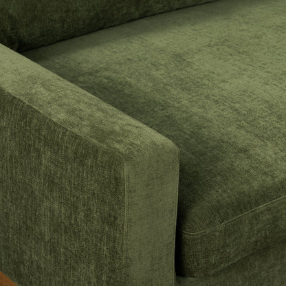 Canapé Poly &amp; Bark Zyon 90 en velours vert vieilli