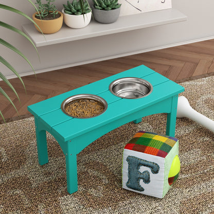 Polytrends Elevated Pet Feeder with Stainless Steel Bowls - N/A
