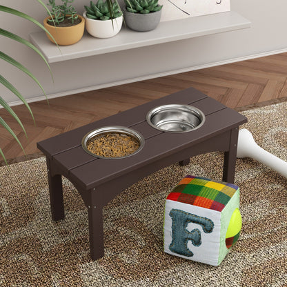Polytrends Elevated Pet Feeder with Stainless Steel Bowls - N/A