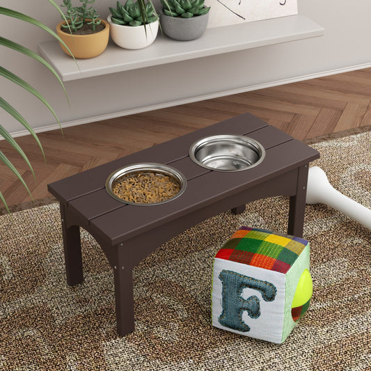 Polytrends Elevated Pet Feeder with Stainless Steel Bowls - N/A