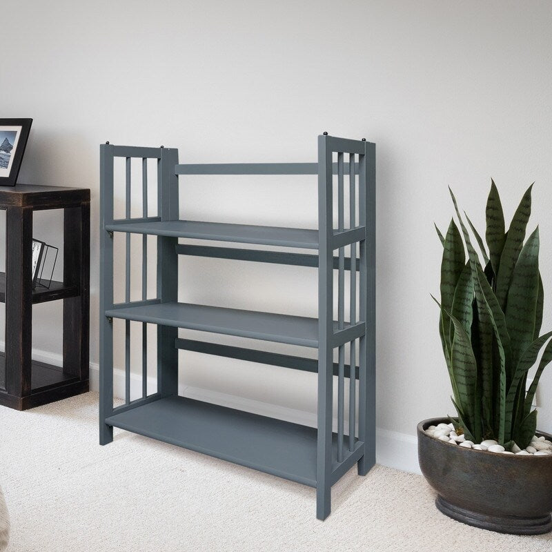 Porch & Den Edgemont 100% Solid Wood Folding Stackable 27.5-inch Bookcase