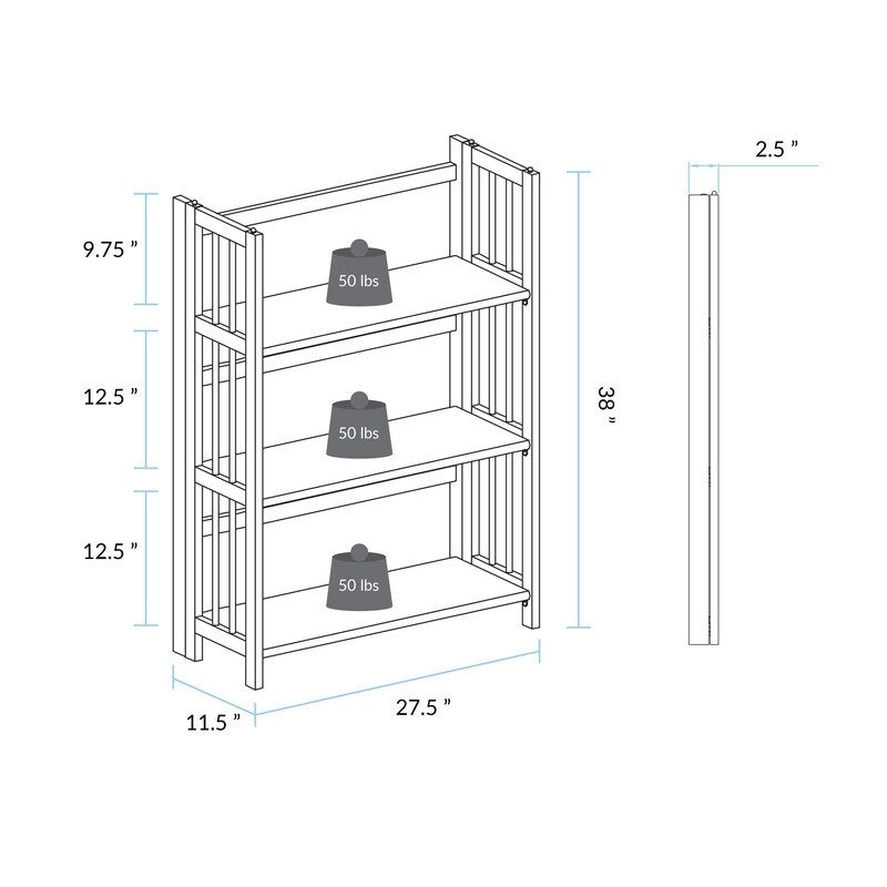 Porch & Den Edgemont 100% Solid Wood Folding Stackable 27.5-inch Bookcase