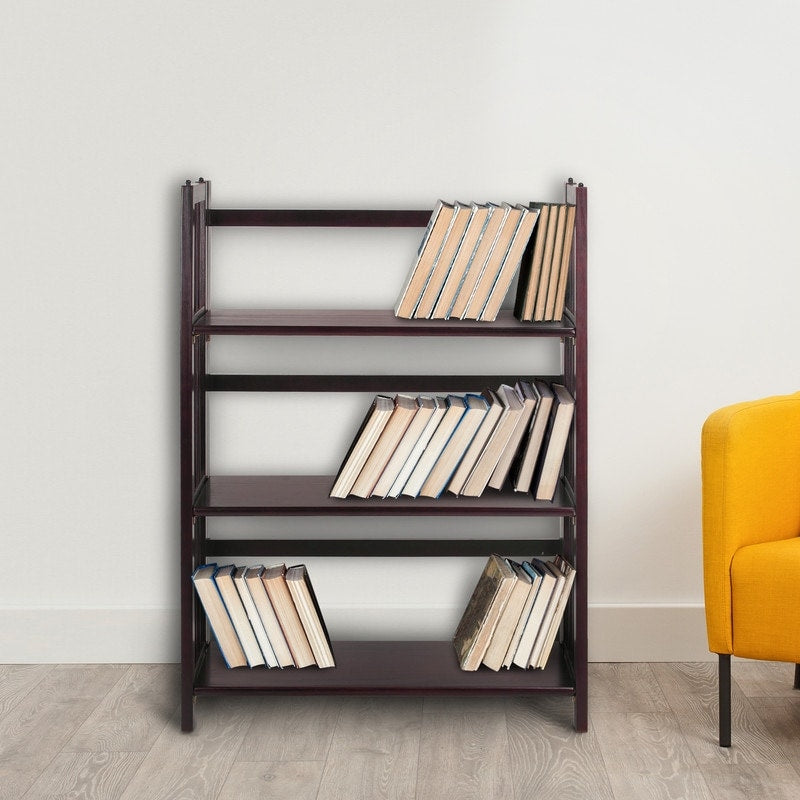 Porch & Den Edgemont 100% Solid Wood Folding Stackable 27.5-inch Bookcase