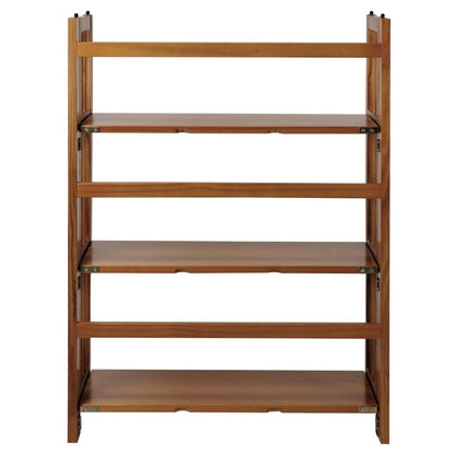 Porch & Den Edgemont 100% Solid Wood Folding Stackable 27.5-inch Bookcase