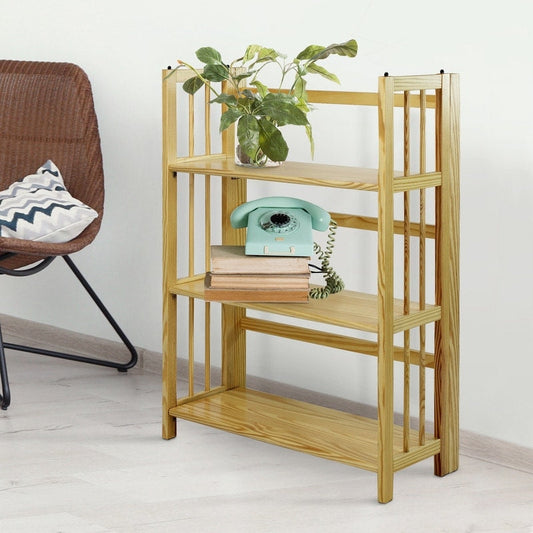 Porch & Den Edgemont 100% Solid Wood Folding Stackable 27.5-inch Bookcase