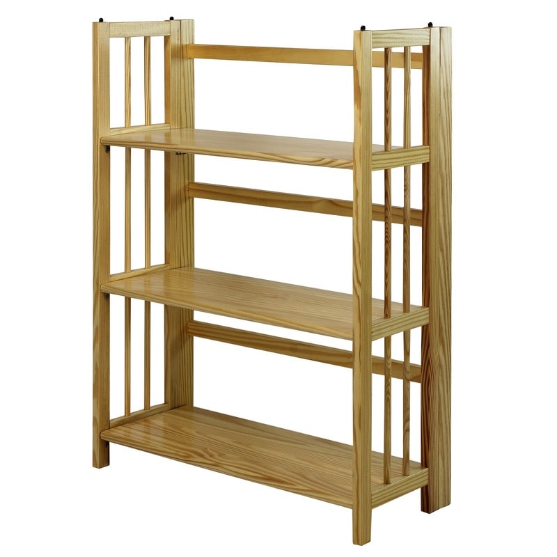 Porch & Den Edgemont 100% Solid Wood Folding Stackable 27.5-inch Bookcase