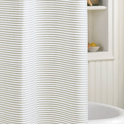 Porch & Den Onassis Modern Stripe Tassel Shower Curtain