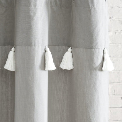 Porch & Den Onassis Modern Stripe Tassel Shower Curtain