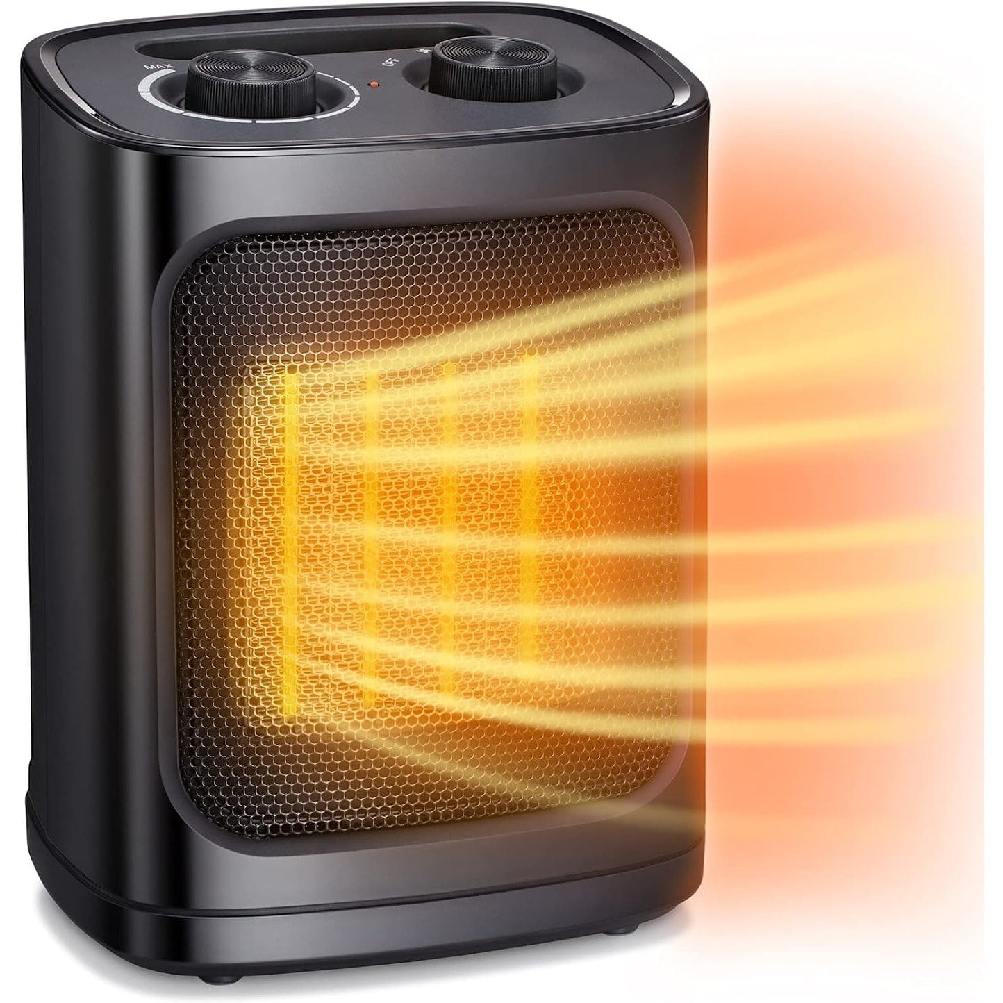 Portable Electric Heater Ceramic Fan Small Mini Heaters Indoor Use ETL Certified 3 Modes Thermostat - 7.28D x 6.5W x 9.65H
