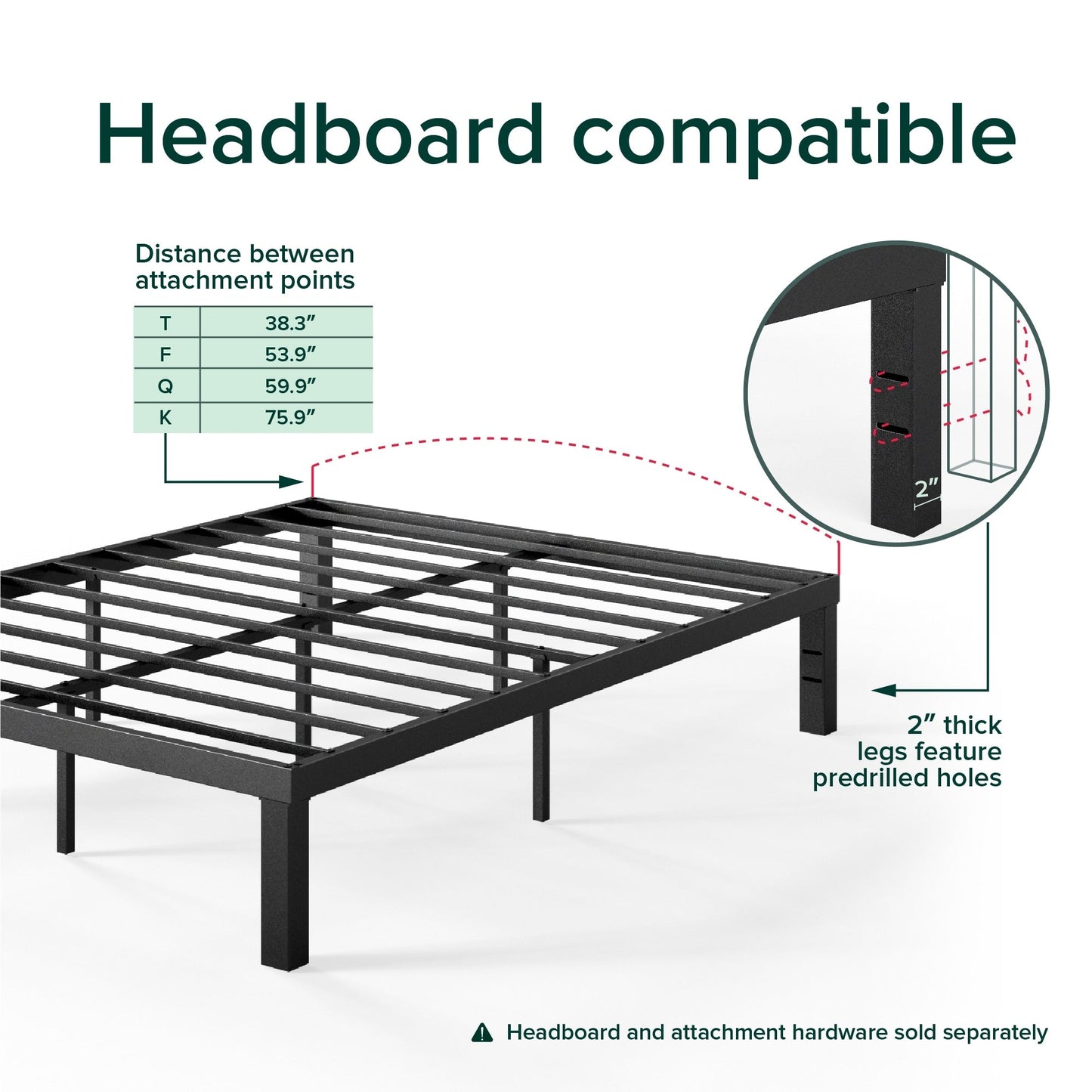 Priage by Zinus Quick Lock Metal Platform Bed Frame