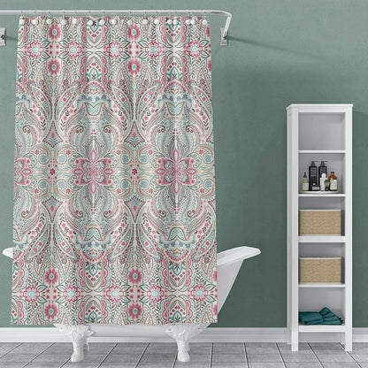 Printed Canvas Shower Curtain Polyester Bathroom Decor Beautiful Colorful Design 70 x 70