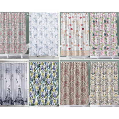 Printed Canvas Shower Curtain Polyester Bathroom Decor Beautiful Colorful Design 70 x 70