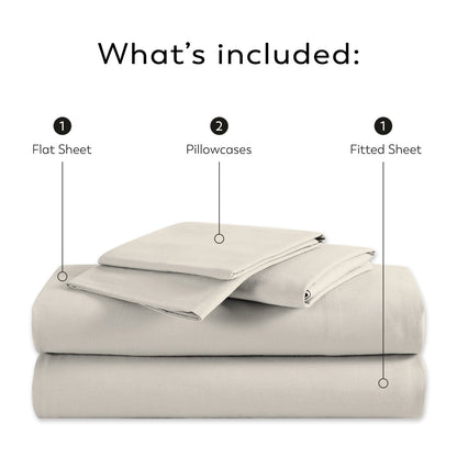 Purity Home 300TC Organic 100% Cotton Cool Crisp Percale Sheet Set