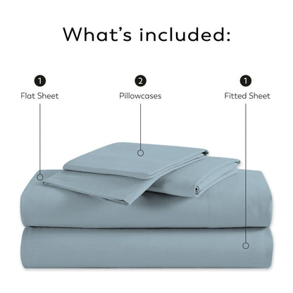 Purity Home 300TC Organic 100% Cotton Cool Crisp Percale Sheet Set