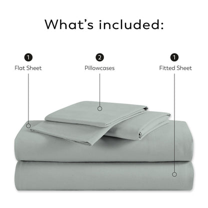 Purity Home 400TC 100% Cotton Long Staple Ultra-soft Percale Sheet Set