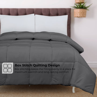 ROYALE King Comforter - All Season Down Alternative Bedding Comforter - Lightweight Quilted Comforter (King, Navy)