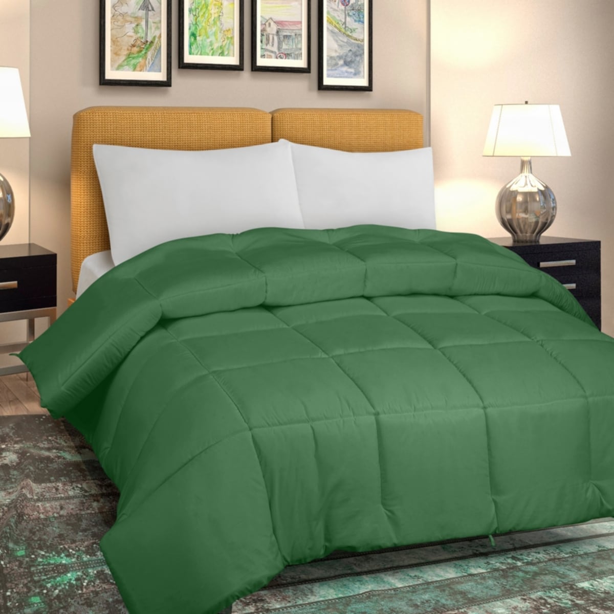 ROYALE King Comforter - All Season Down Alternative Bedding Comforter - Lightweight Quilted Comforter (King, Navy)