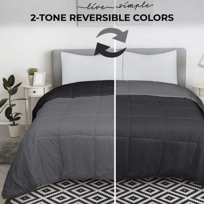 ROYALE King Comforter - All Season Down Alternative Bedding Comforter - Lightweight Quilted Comforter (King, Navy)
