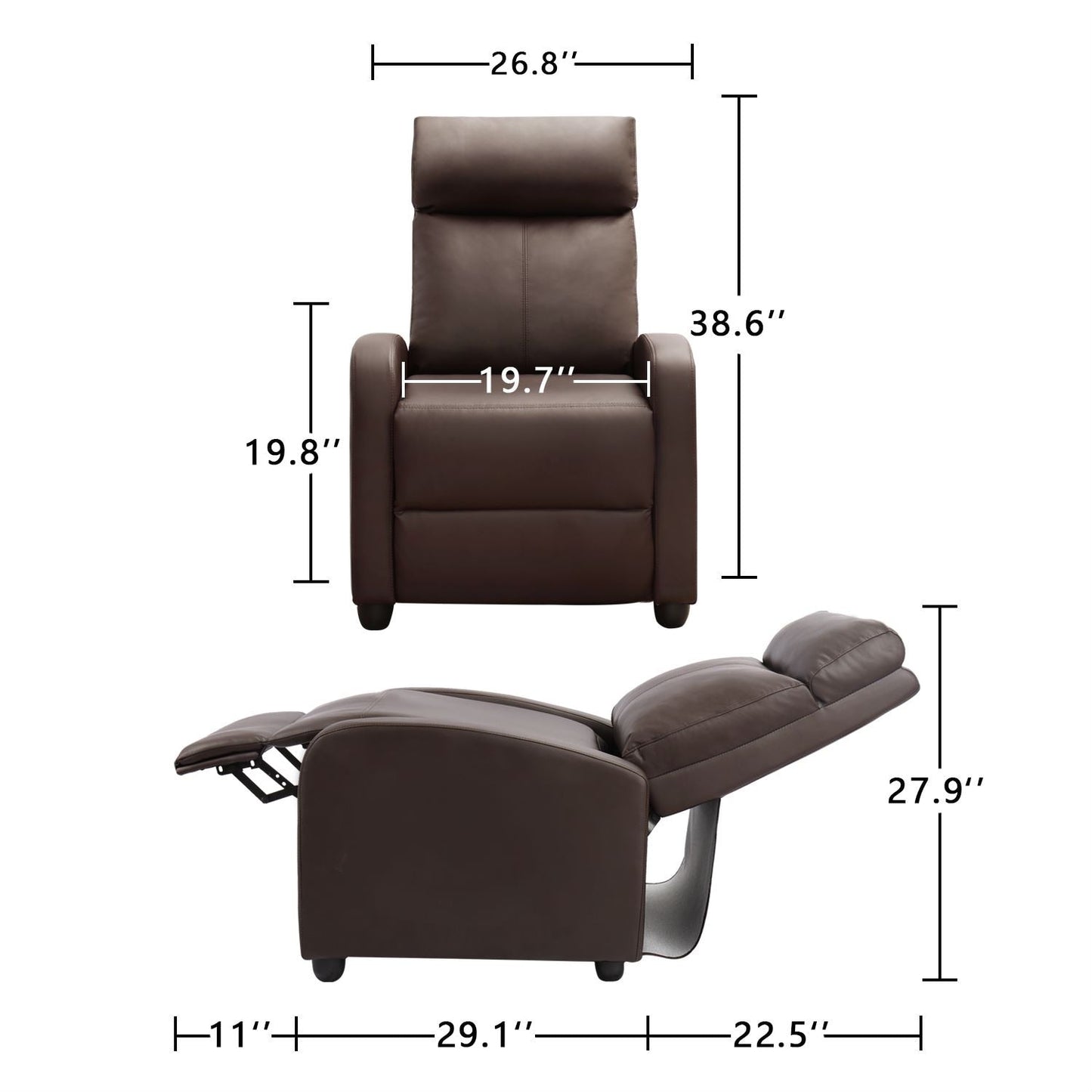 Fauteuil inclinable Homall en cuir synthétique pour salon