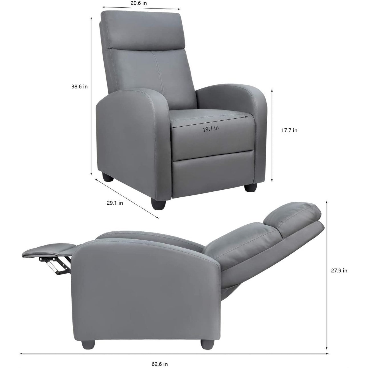 Fauteuil inclinable Homall en cuir synthétique pour salon