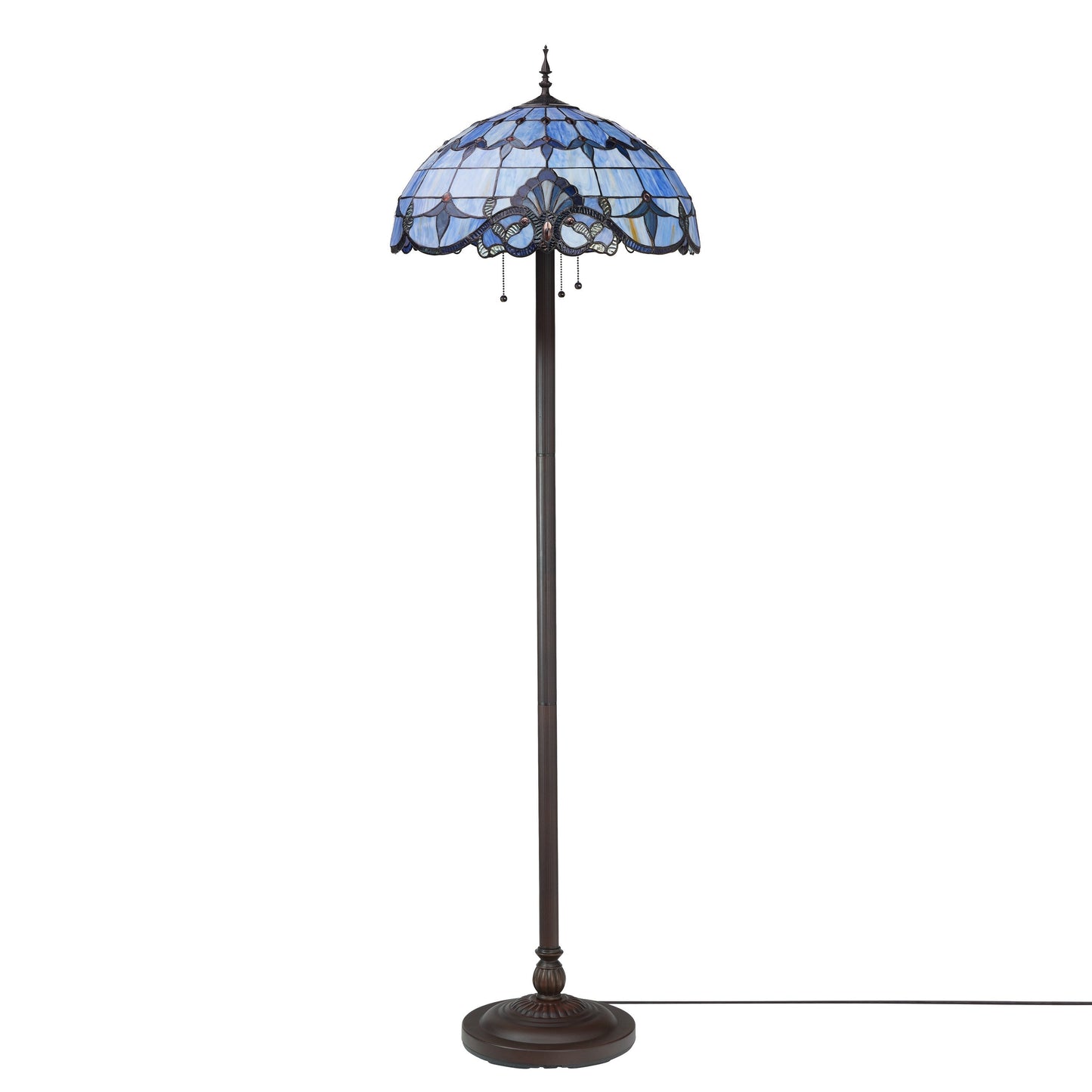 River of Goods Allistar Stained Glass and Resin 3-light 64-inch High Downlight Floor Lamp - 20L x 20W x 64H