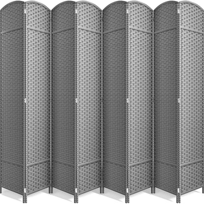Room Divider Folding Privacy Screen Tall Partition Foldable Wall 8 Panel - 96” L x 19.50” W x 69” H