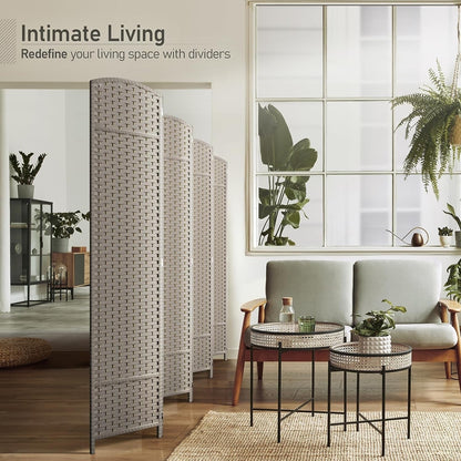 Room Divider Folding Privacy Screen Tall Partition Foldable Wall 8 Panel - 96” L x 19.50” W x 69” H