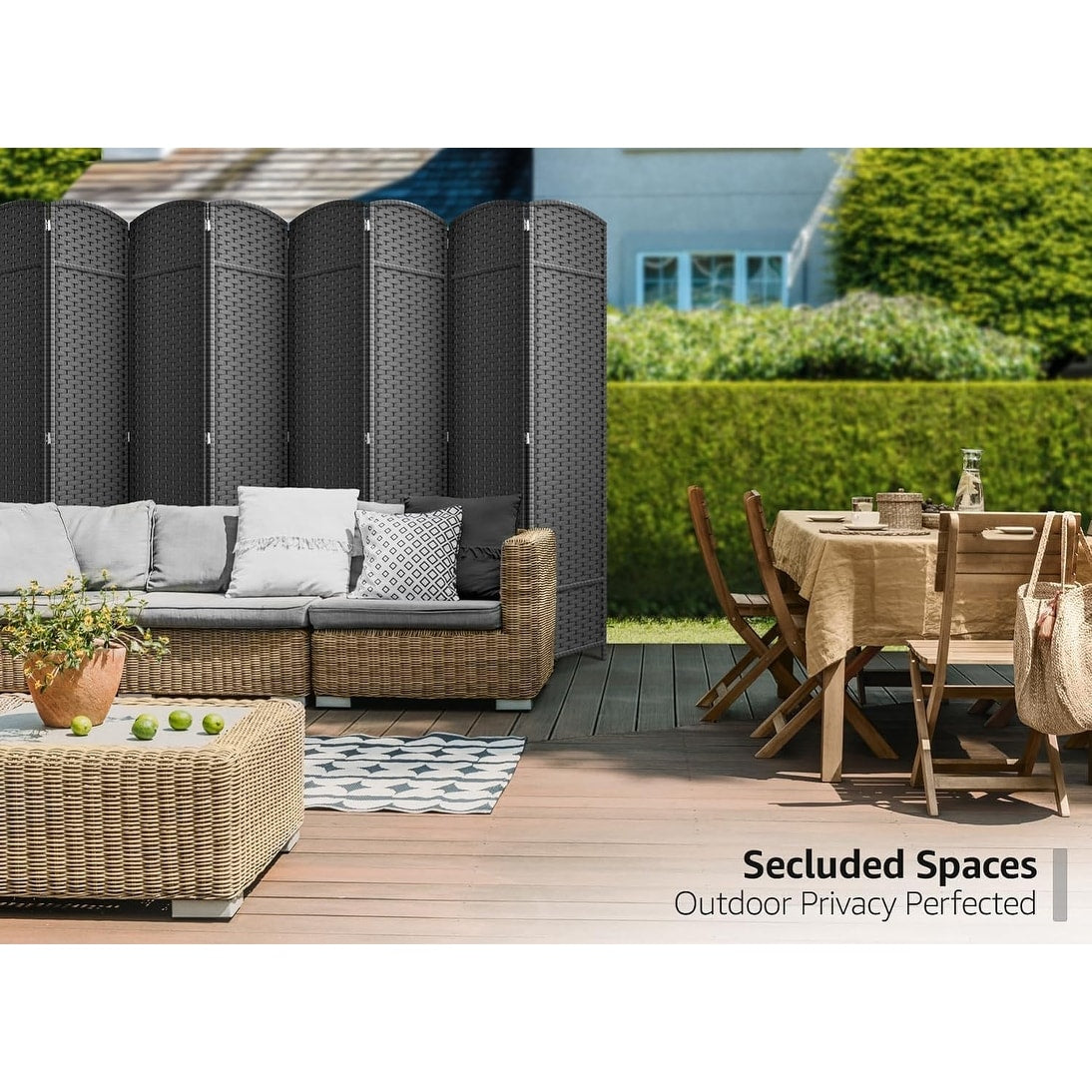 Room Divider Folding Privacy Screen Tall Partition Foldable Wall 8 Panel - 96” L x 19.50” W x 69” H