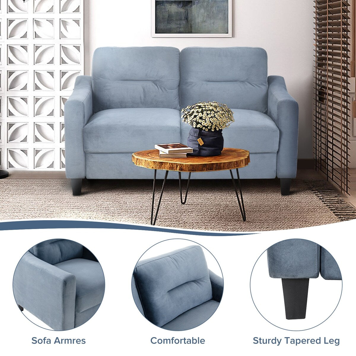 Ensemble canapé sectionnel confortable Roomfitters pour salon, chambre et bureau | Mobilier pour petits espaces