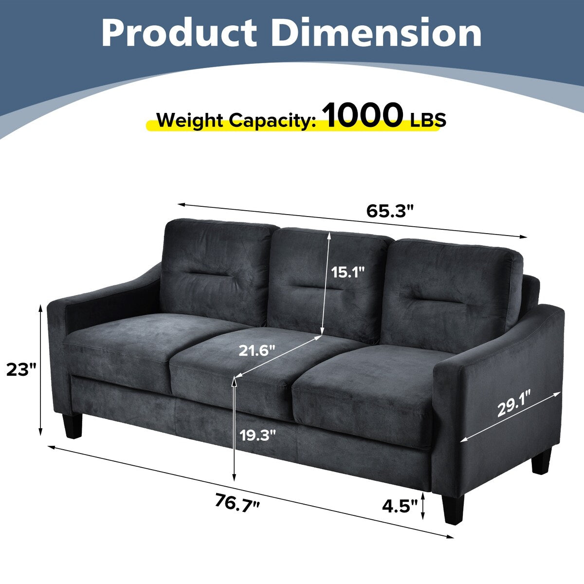 Ensemble canapé sectionnel confortable Roomfitters pour salon, chambre et bureau | Mobilier pour petits espaces