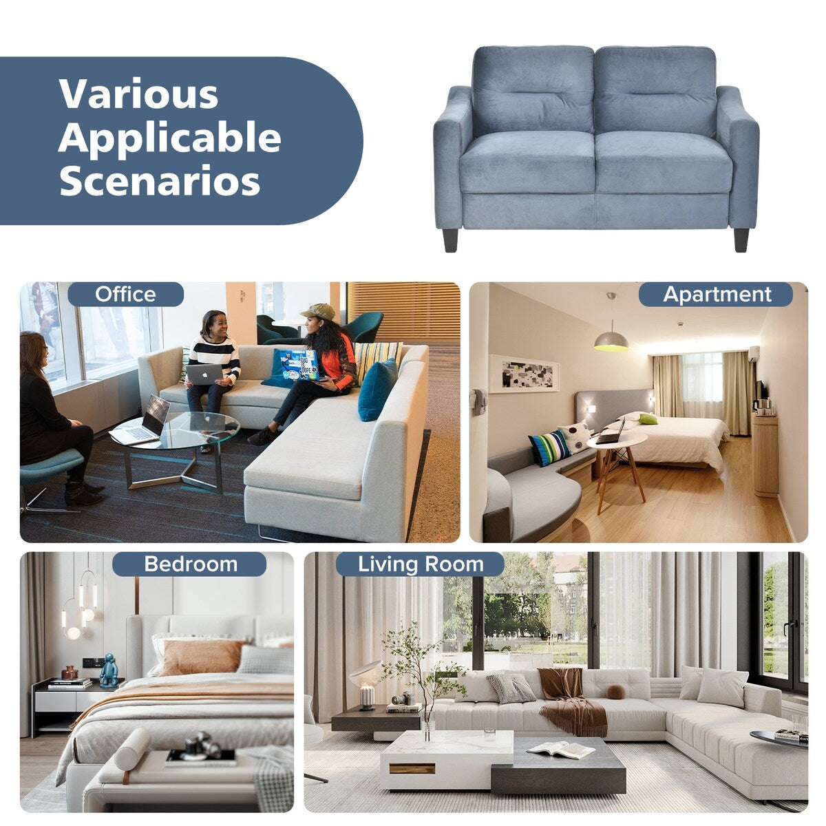 Ensemble canapé sectionnel confortable Roomfitters pour salon, chambre et bureau | Mobilier pour petits espaces