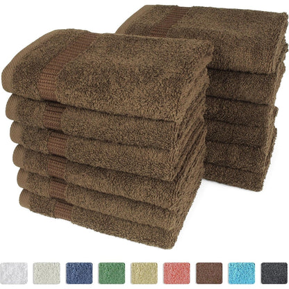 Royal Turkish Cotton Washcloth – Soft, Durable - Ultra-Absorbent Towels - Set of 12
