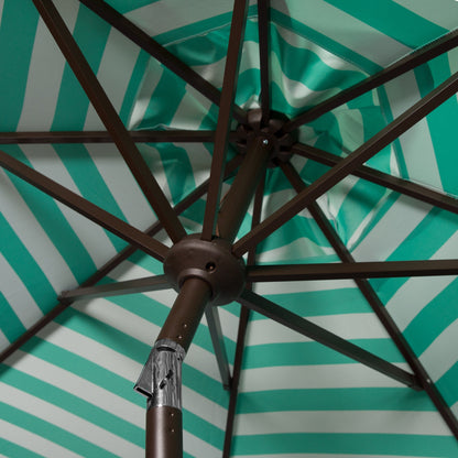 SAFAVIEH Hadire Inside Out Striped 9 Ft Crank Outdoor Umbrella