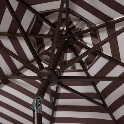 SAFAVIEH Hadire Inside Out Striped 9 Ft Crank Outdoor Umbrella