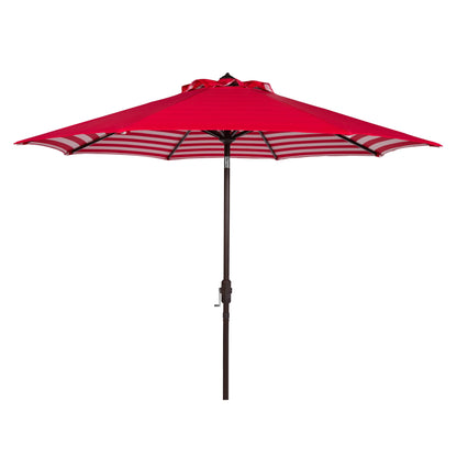 SAFAVIEH Hadire Inside Out Striped 9 Ft Crank Outdoor Umbrella
