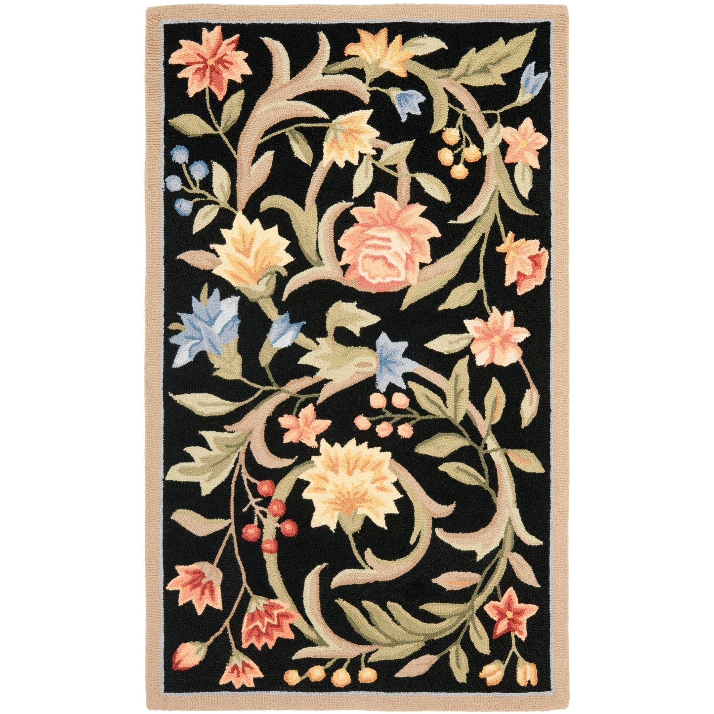 SAFAVIEH Handmade Chelsea Jacomine French Country Floral Scroll Wool