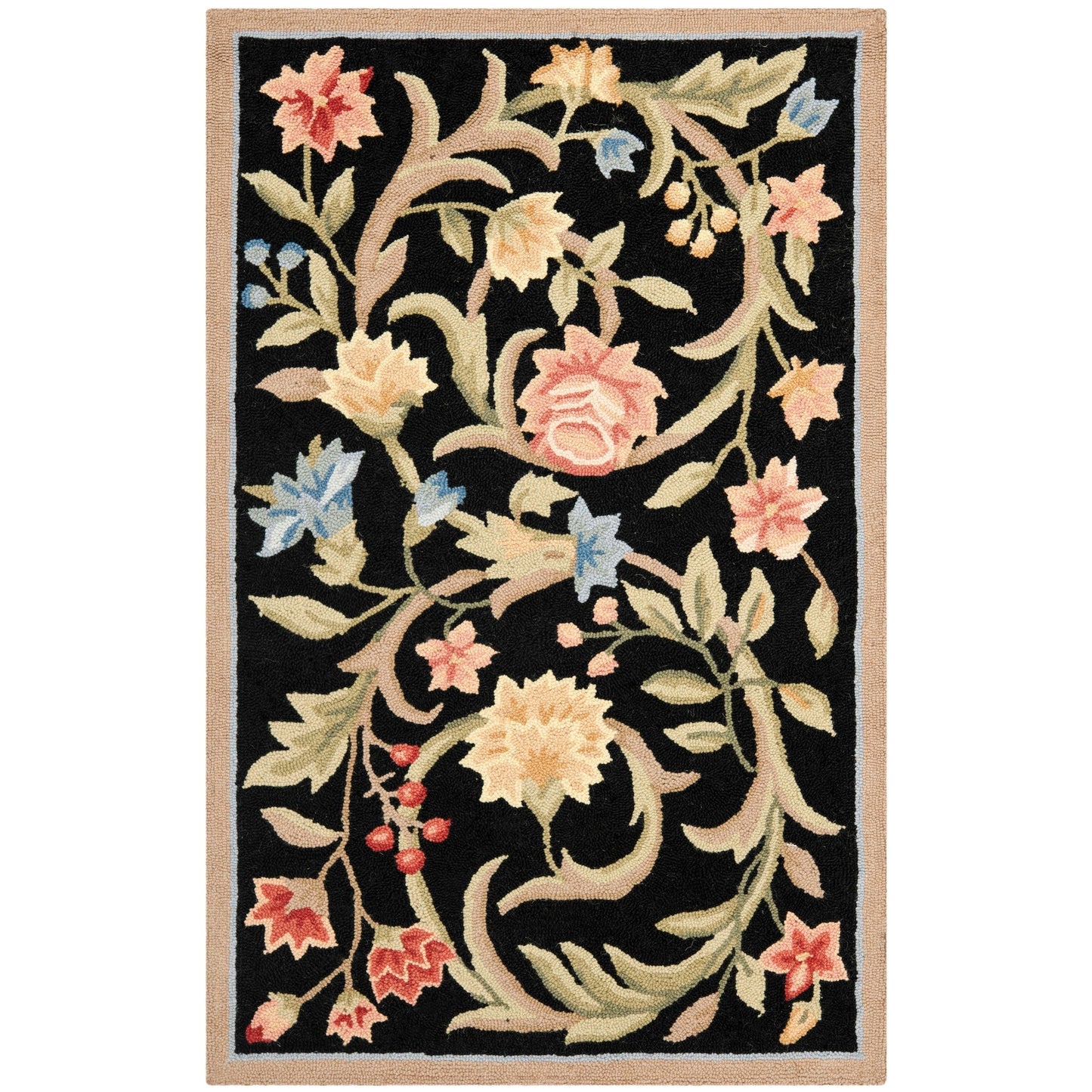 SAFAVIEH Handmade Chelsea Jacomine French Country Floral Scroll Wool