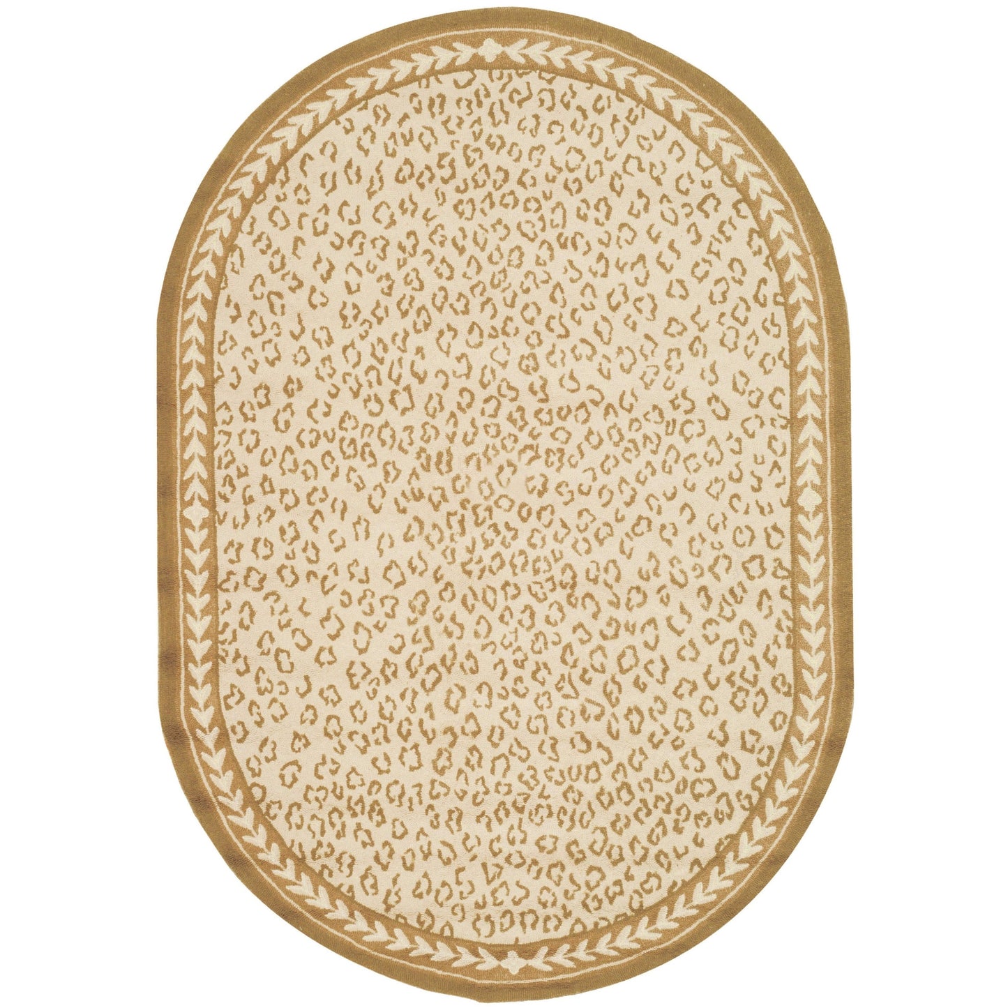 SAFAVIEH Handmade Chelsea Solar Garden Leopard French Country Wool Rug