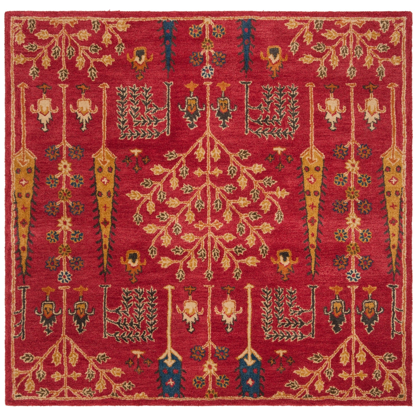 SAFAVIEH Handmade Heritage Picture Block Floral Traditional Oriental Wool Rug