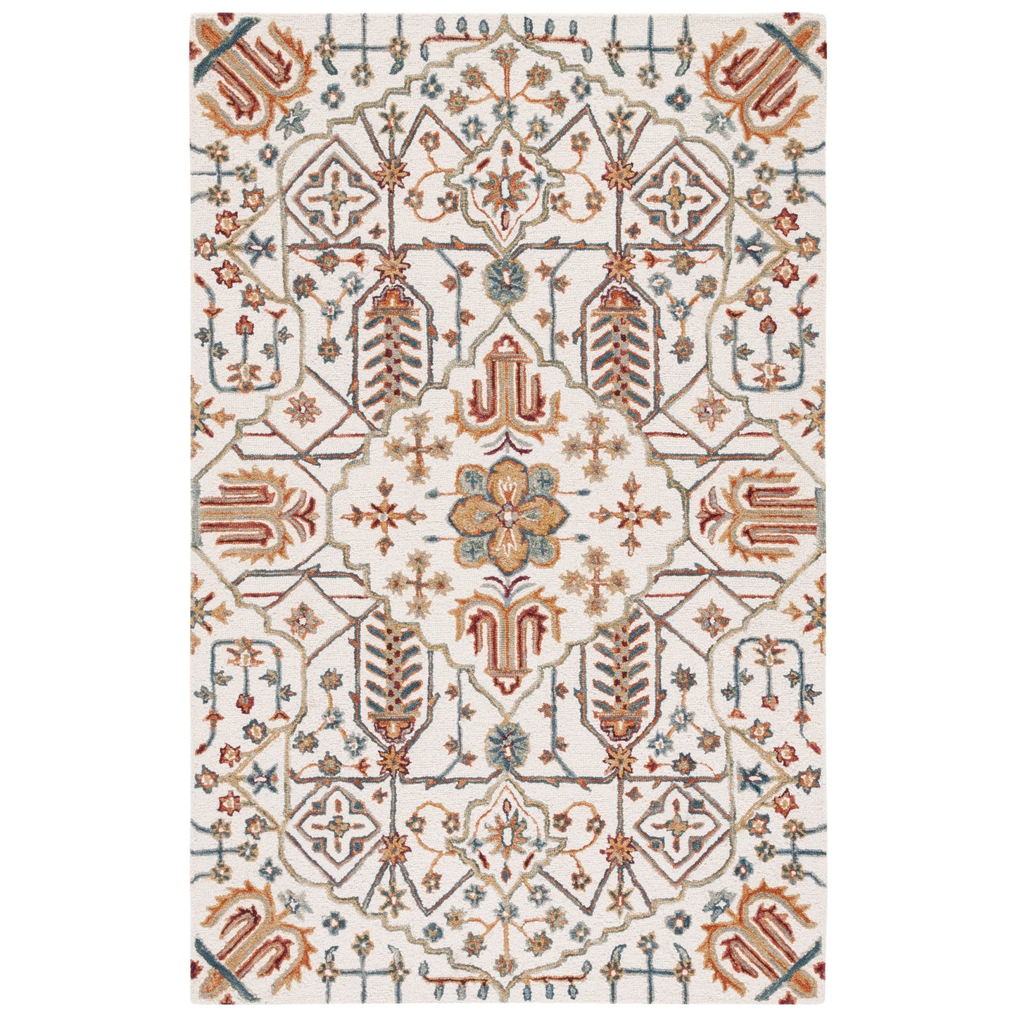 SAFAVIEH Handmade Heritage Snjolaug Floral Wool Rug