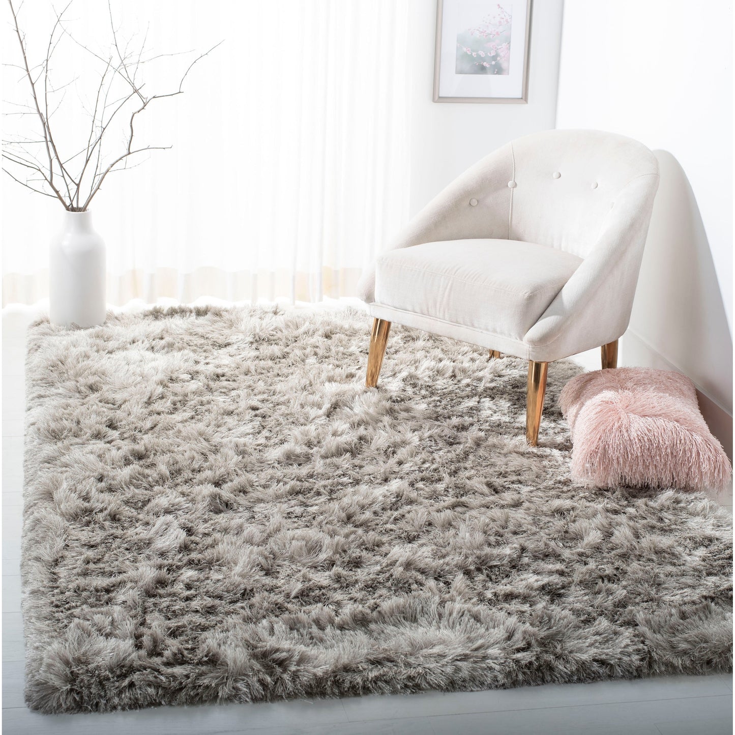 SAFAVIEH Handmade Ocean Shag Marilijn Glam 2.5-inch Thick Rug